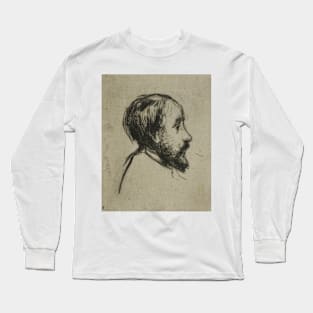 Profile Portrait of Degas by Marcellin Gilbert Desboutin Long Sleeve T-Shirt